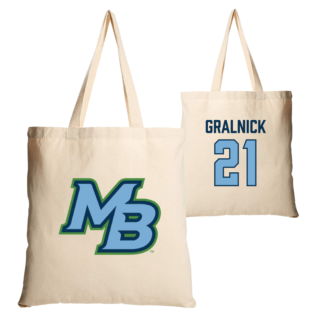 Cal State Monterey Bay Softball Tan Canvas Tote Bag - #21 Karissa Gralnick