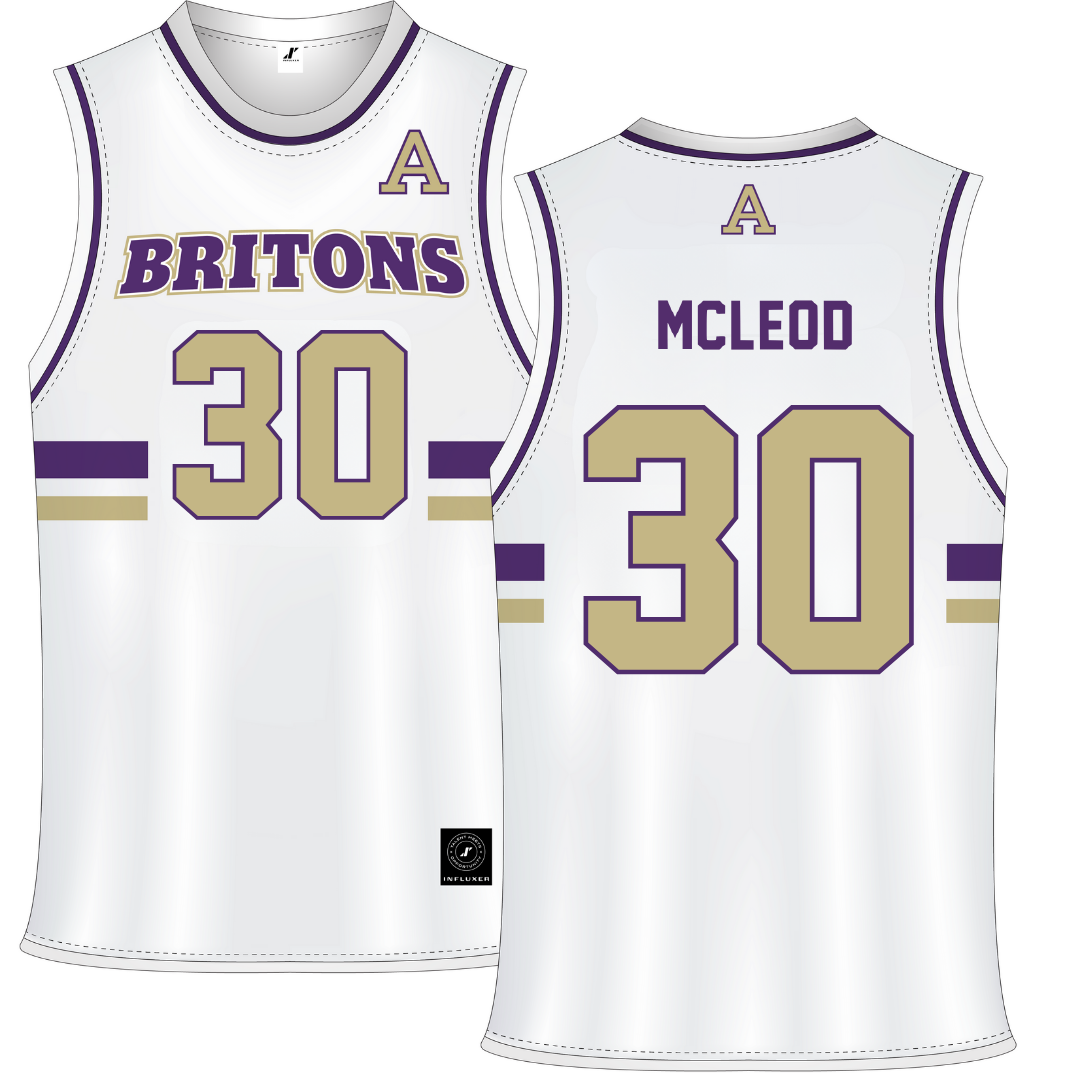 Albion College White Basketball Jersey - #30 Molly McLeod