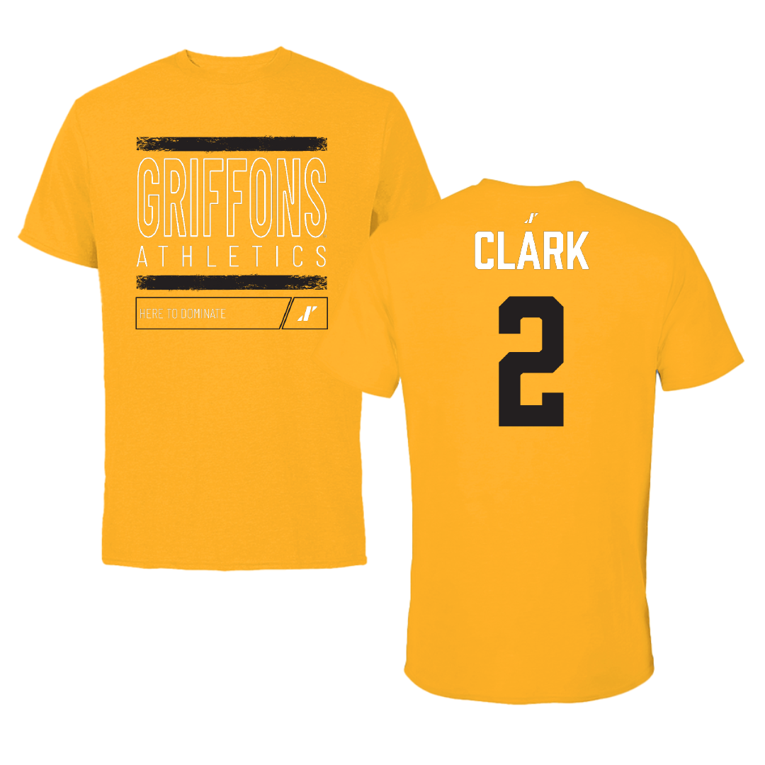 Missouri Western State University Football Gold Dominate Performance Tee - #2 Logan Clark