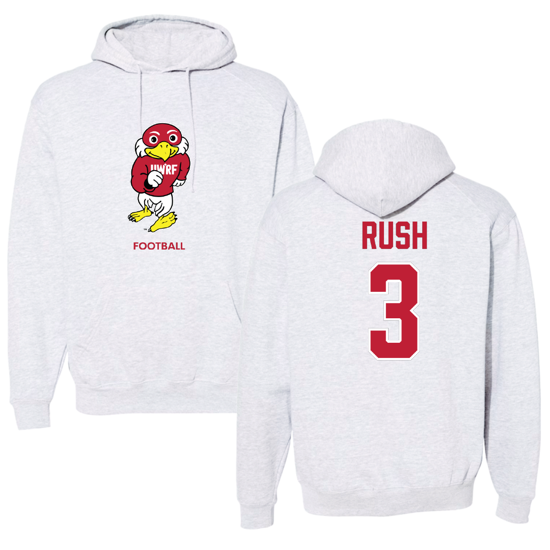 University of Wisconsin-River Falls Football Light Gray Hoodie - #3 Austin Rush