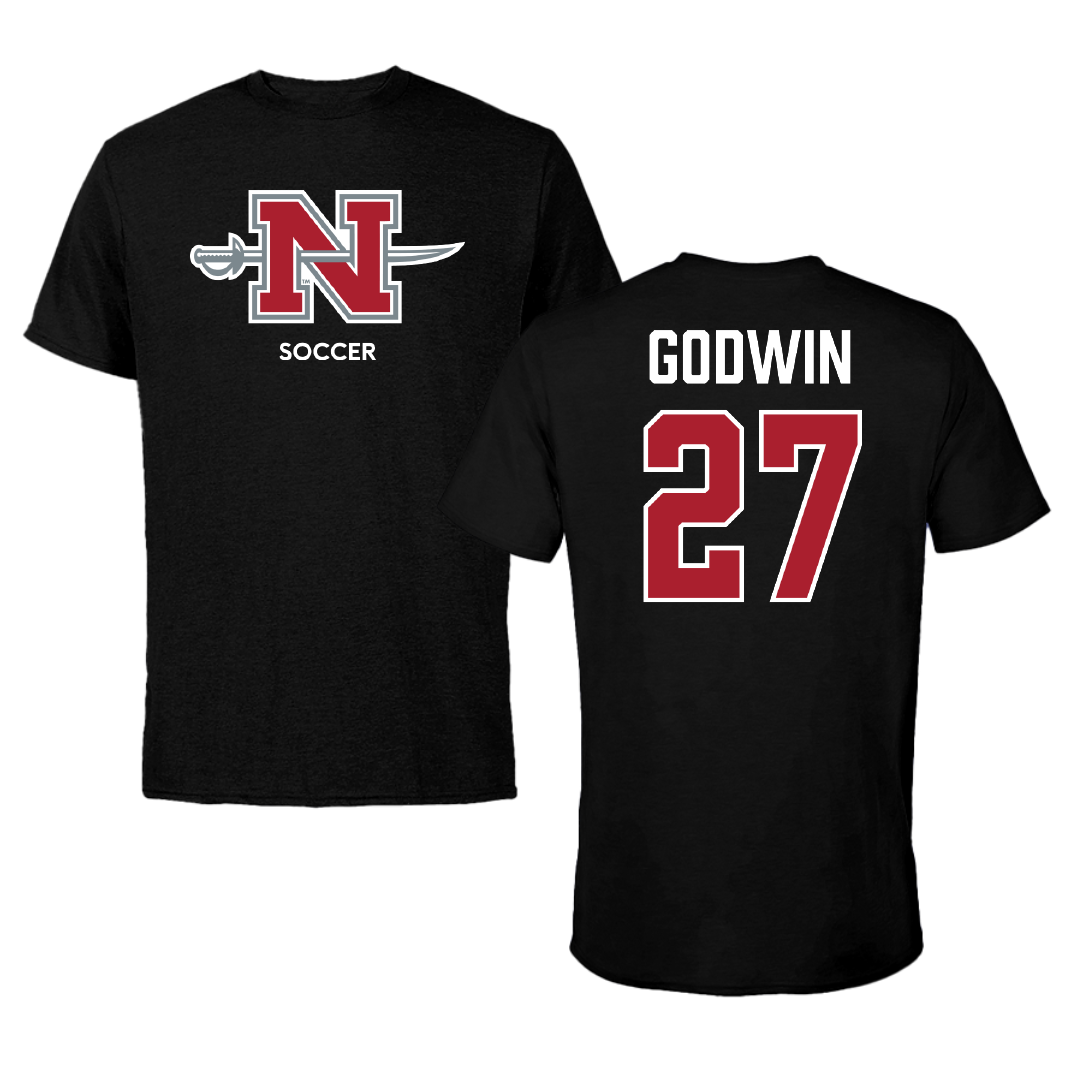 Nicholls State University Soccer (W) Black Mascot Tee - #27 Emma Godwin