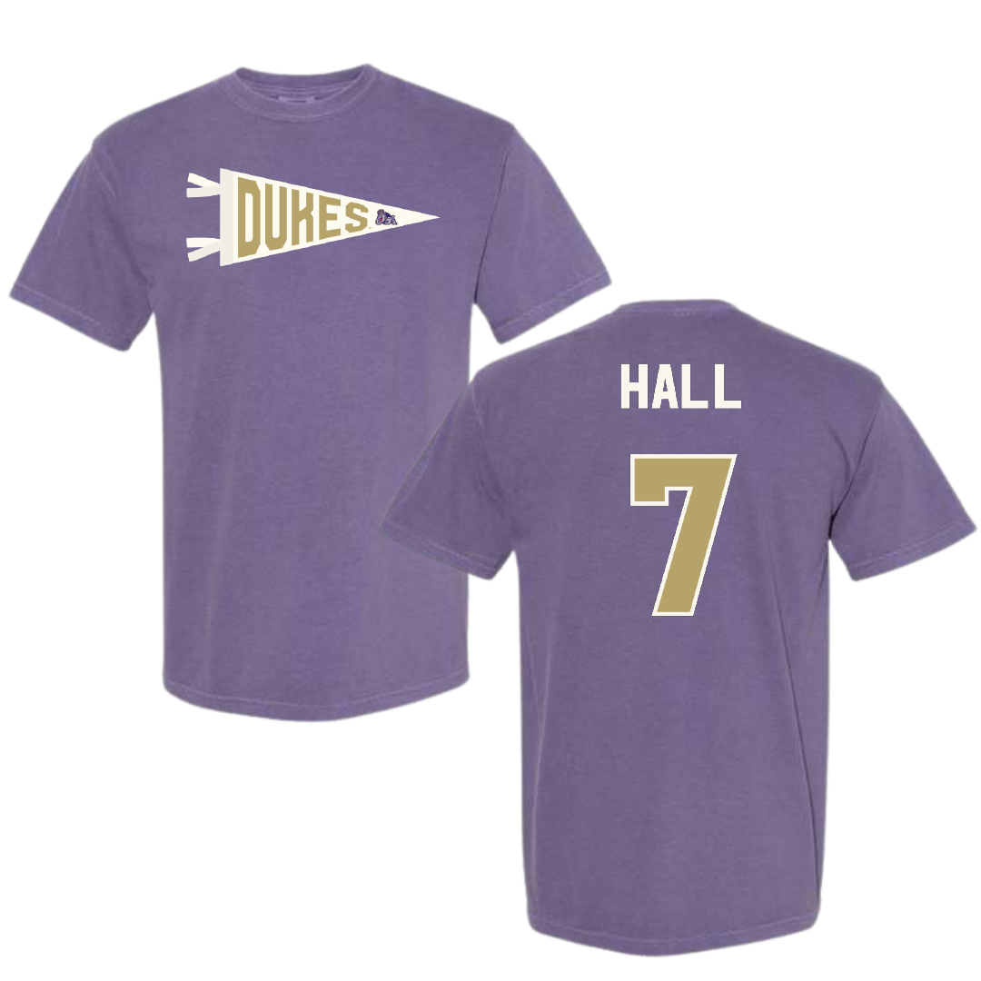 James Madison University Softball Purple Pennant Comfort Colors Tee - #7 Jasmine Hall