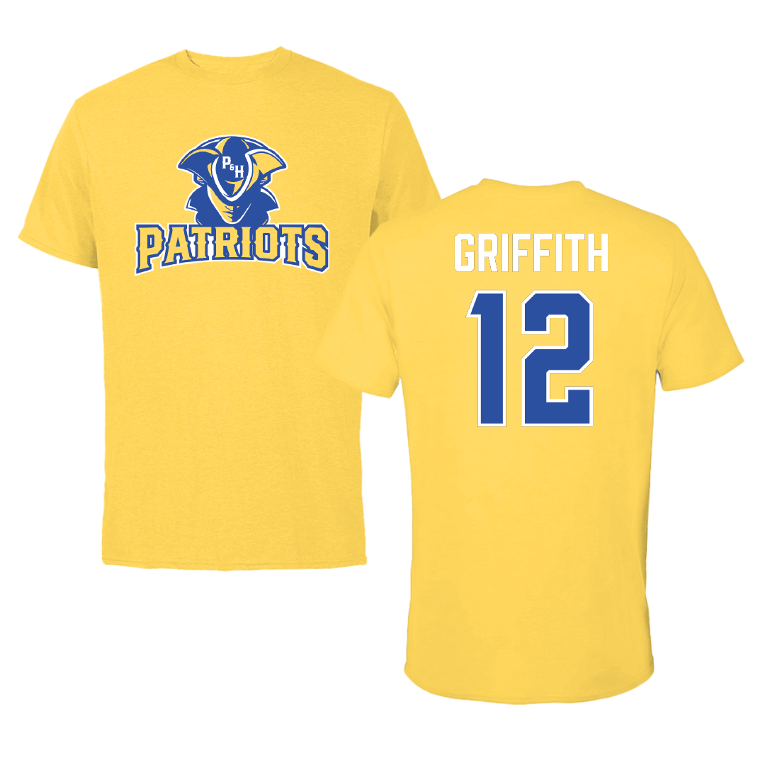 Patrick & Henry Community College Baseball Yellow Tee - #12 Wyatt Griffith