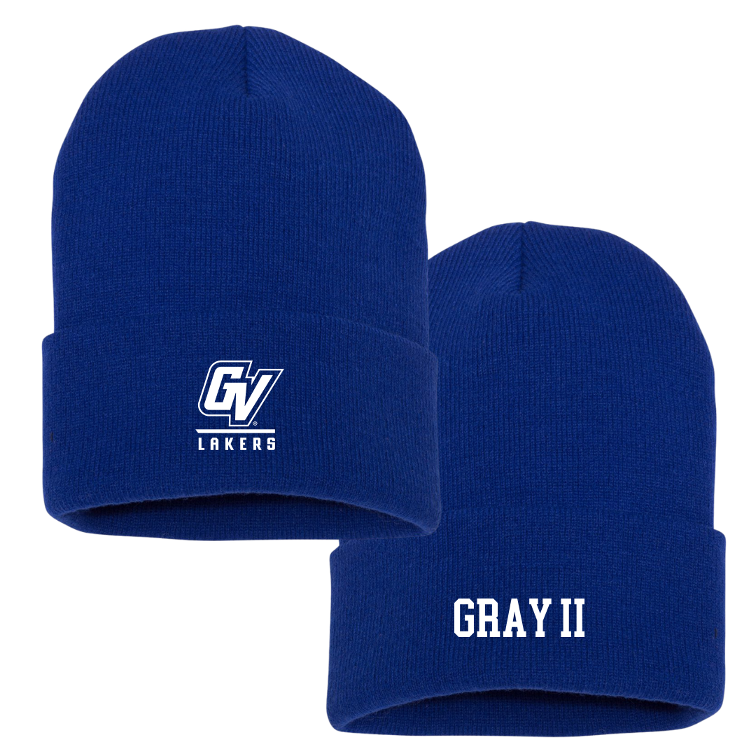 Grand Valley State University Basketball (M) Blue Beanie - #2 Marcus Gray II