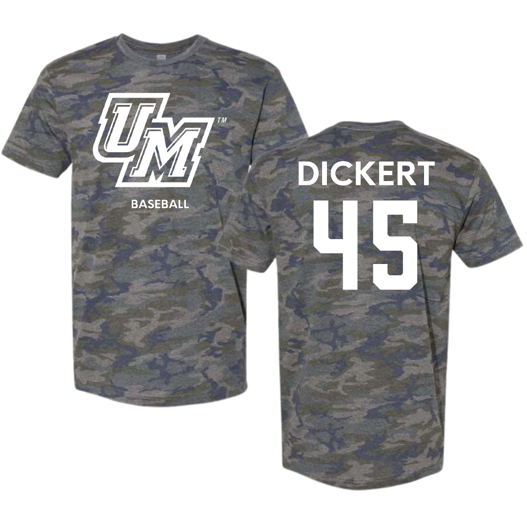 University of Montevallo Baseball Vintage Camo Tee - #45 Dylan Dickert