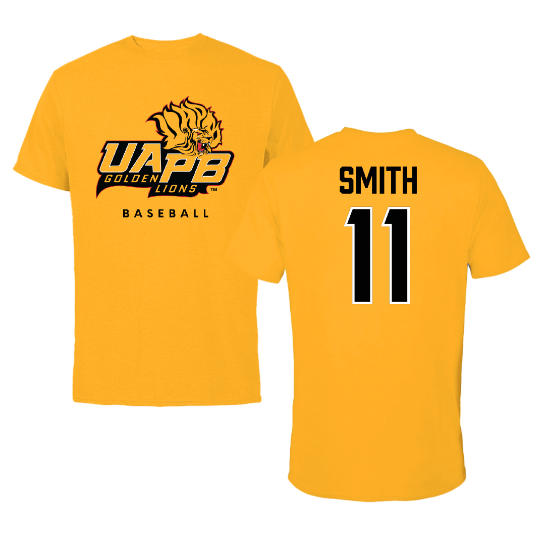 University of Arkansas-Pine Bluff Baseball Gold Performance Tee - #11 Ian Smith