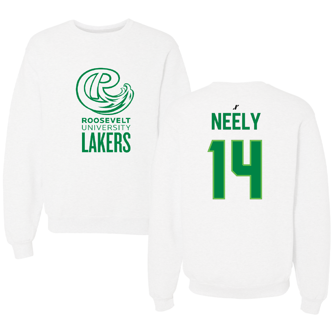 Roosevelt University Baseball White Crewneck - #14 Liam Neely