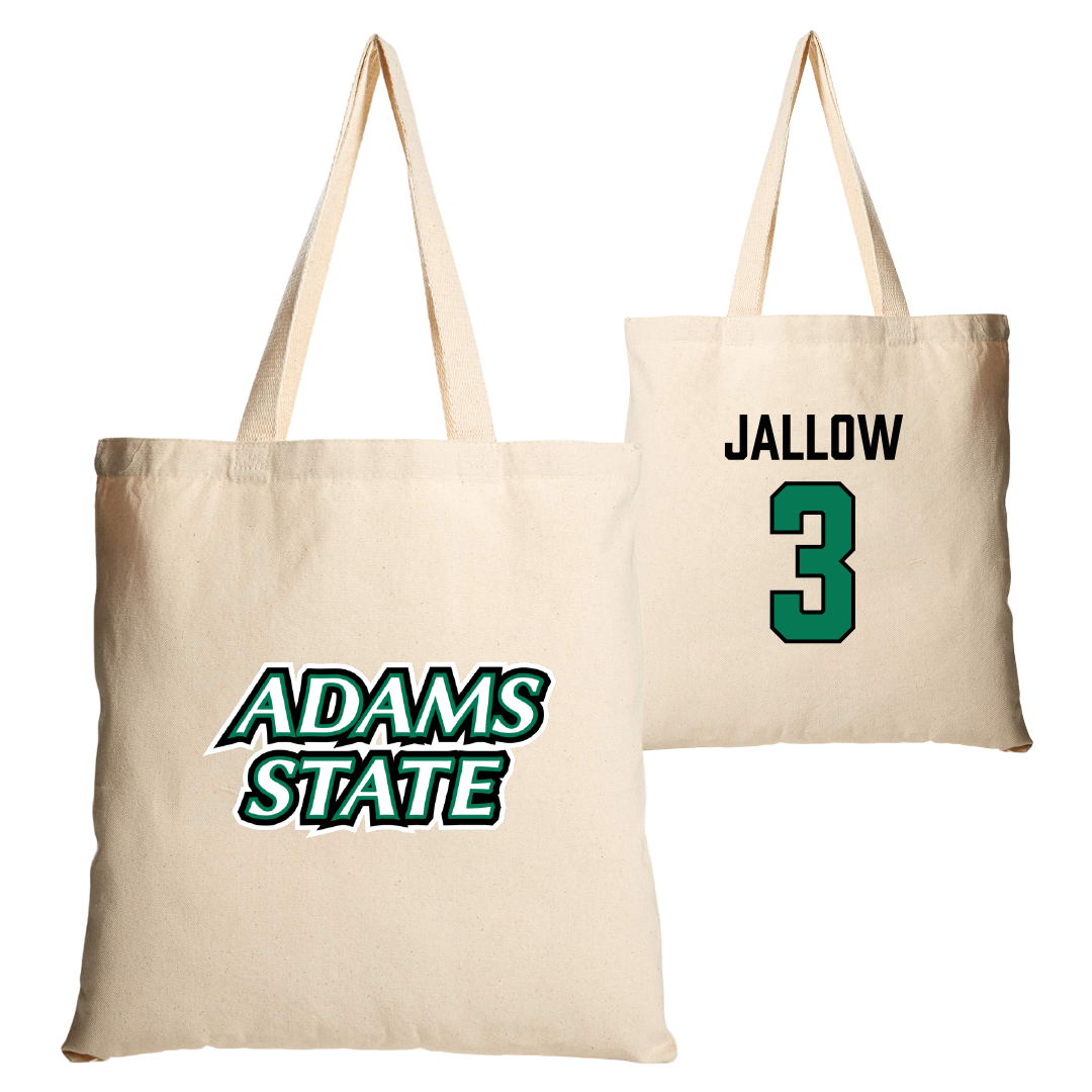Adams State University Basketball (M) Tan Canvas Tote Bag - #3 Emilek Jallow