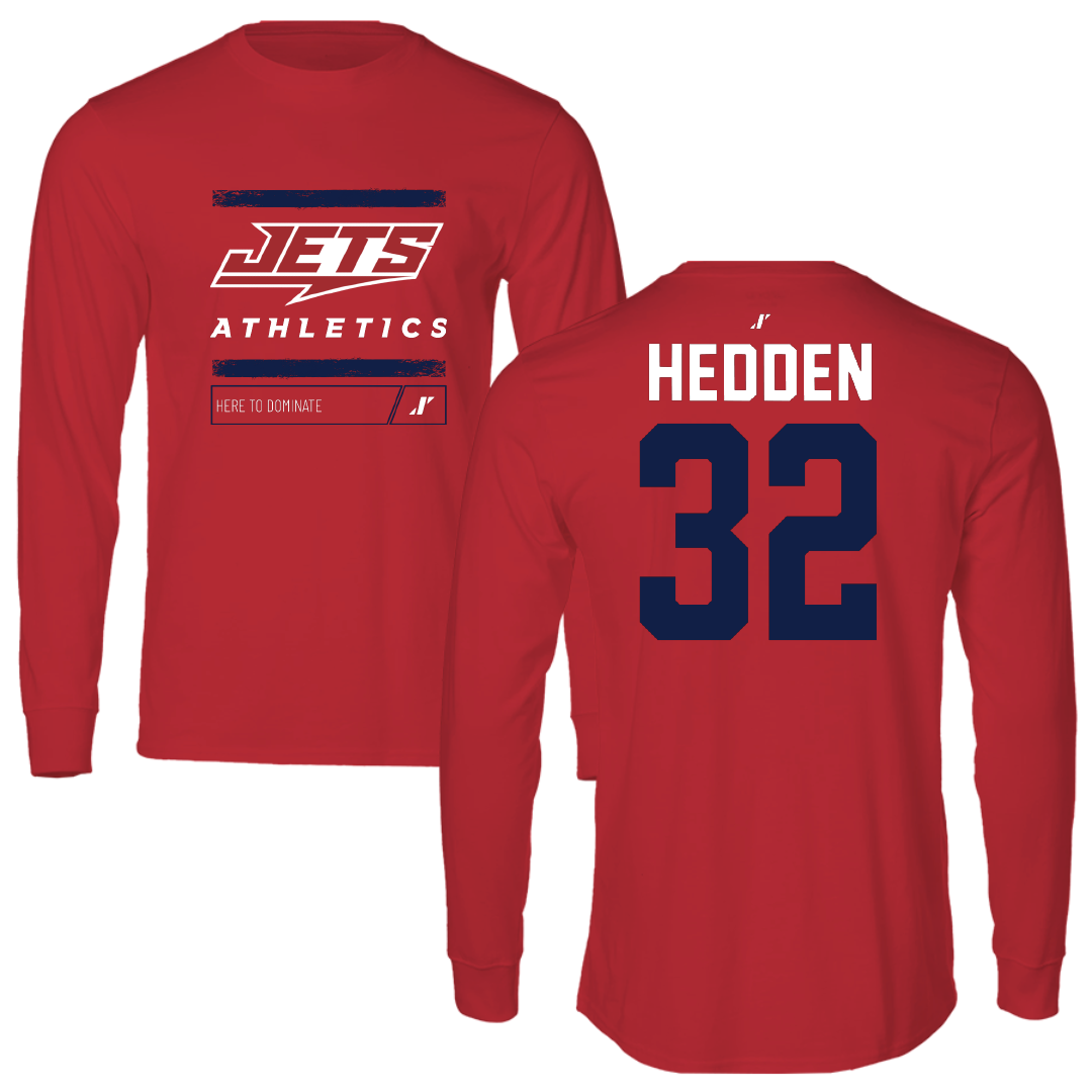 Newman University Bowling Red Dominate Performance Long Sleeve - #32 Colby Hedden