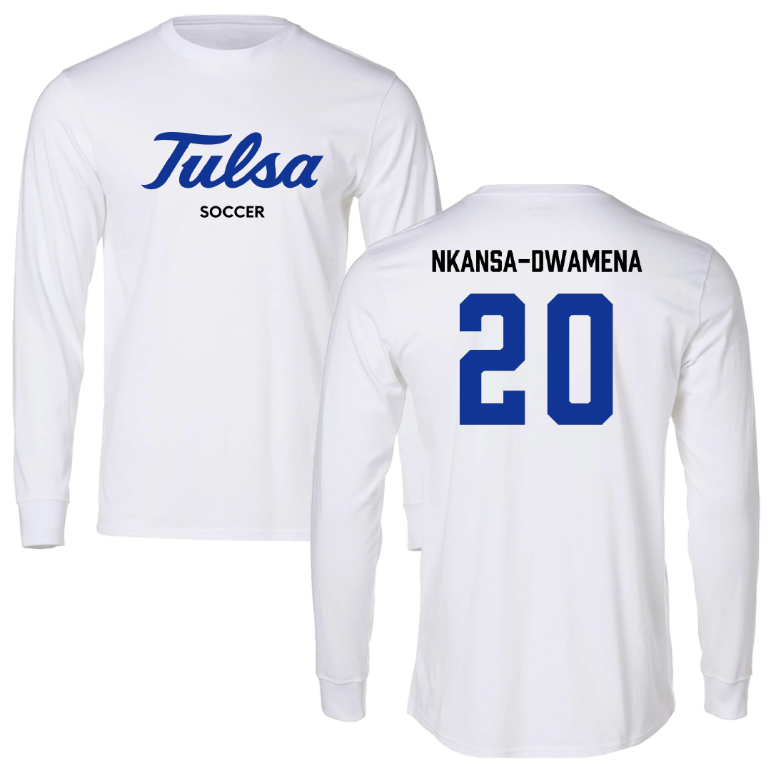 The University of Tulsa Soccer (M) White Long Sleeve - #20 Nick Nkansa-Dwamena