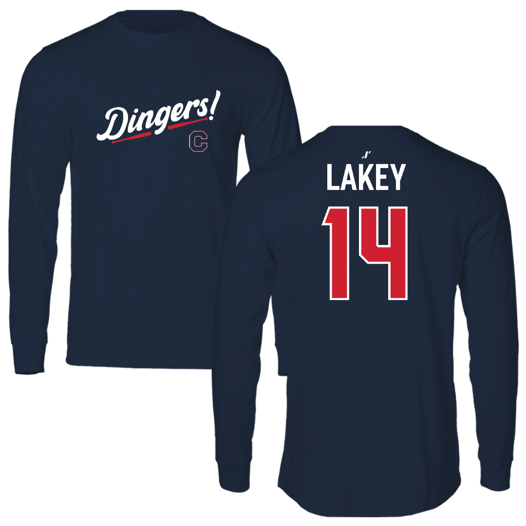 Catawba College Baseball Navy Dingers Long Sleeve - #14 Parker Lakey