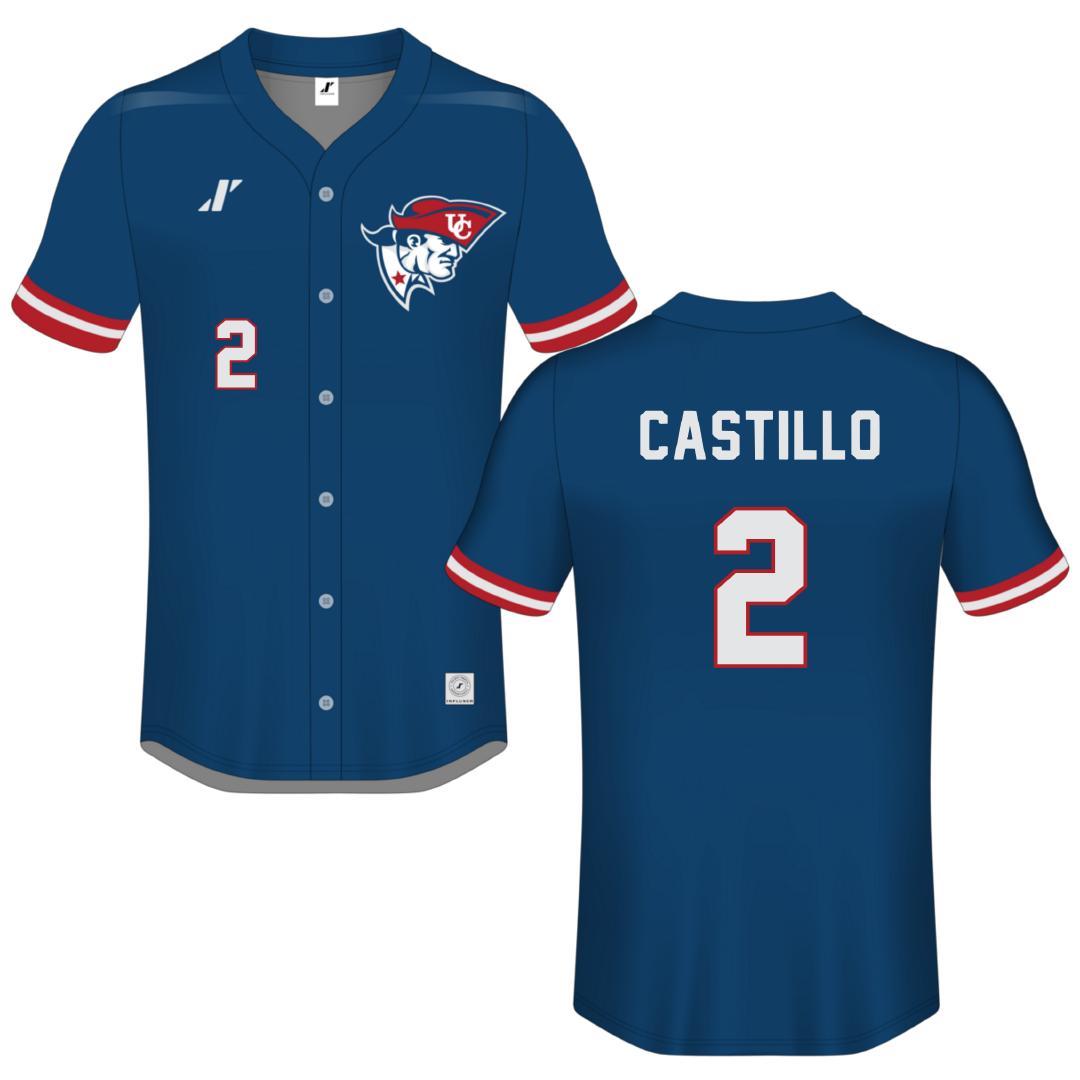 University of the Cumberlands Navy Button-Down Jersey - #2 Dariel Castillo