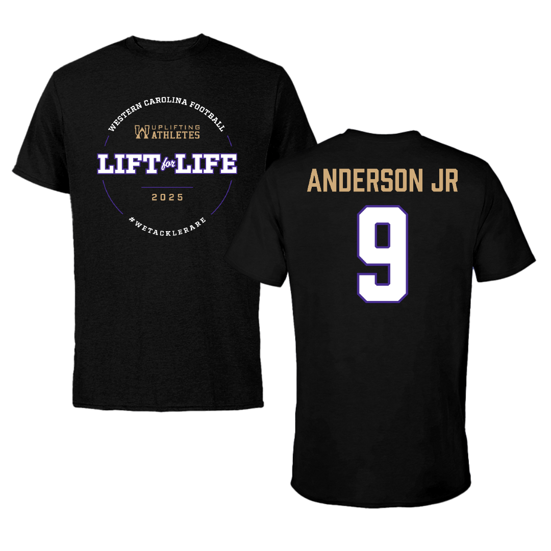 Western Carolina University Football Black Uplifting Athletes Football Tee - #9 Darian Anderson Jr