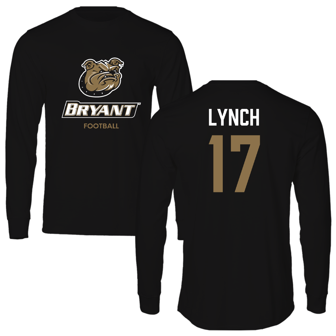 Bryant University Football Black Performance Long Sleeve - #17 Dylan Lynch