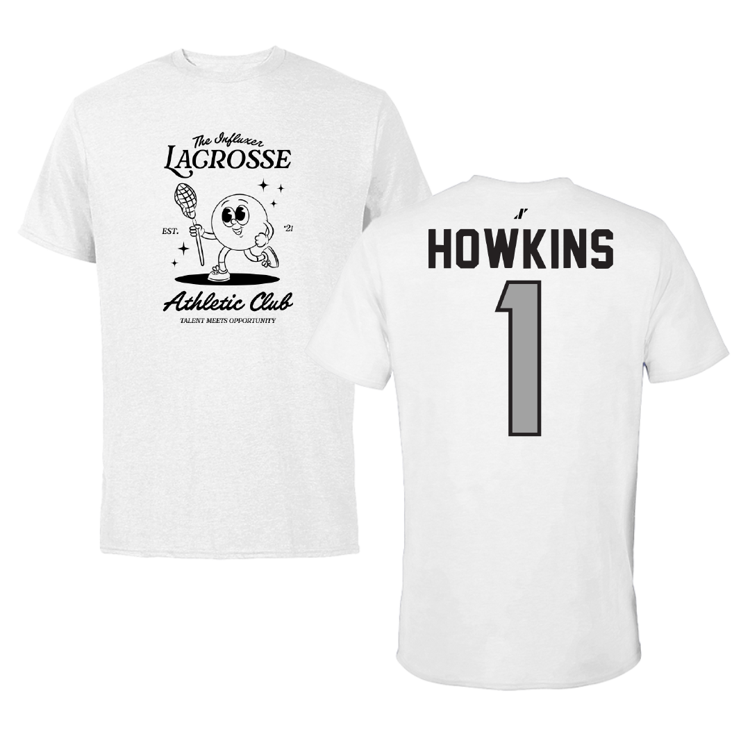 Lacrosse White Influxer Athletic Club Tee - #1 Michael Howkins