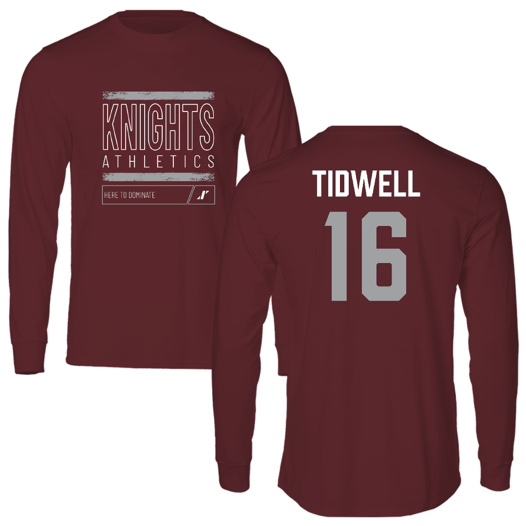 Southern Virginia University Lacrosse (M) Maroon Dominate Performance Long Sleeve - #16 Britton Tidwell