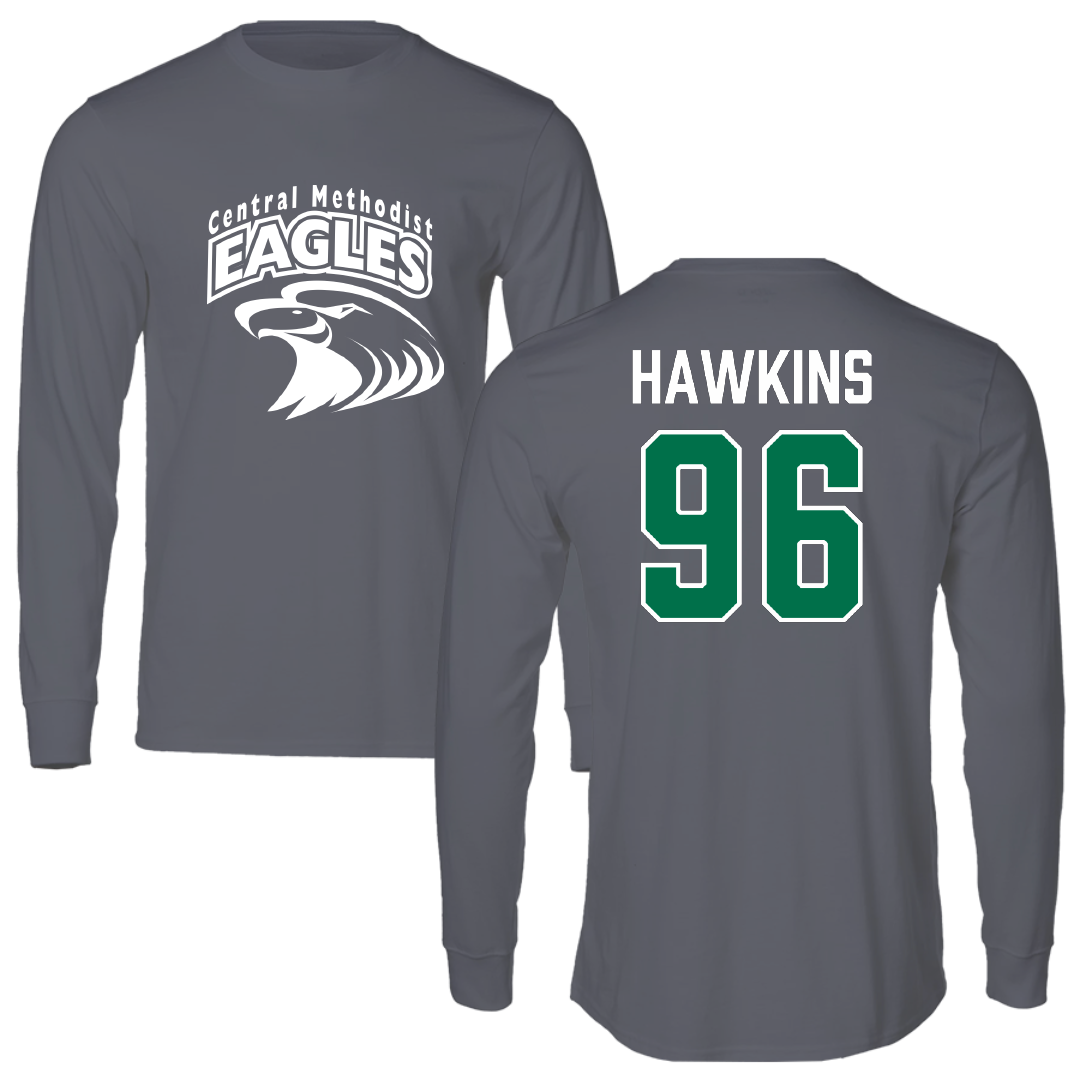 Central Methodist University Football Dark Gray Long Sleeve - #96 Braylon Hawkins