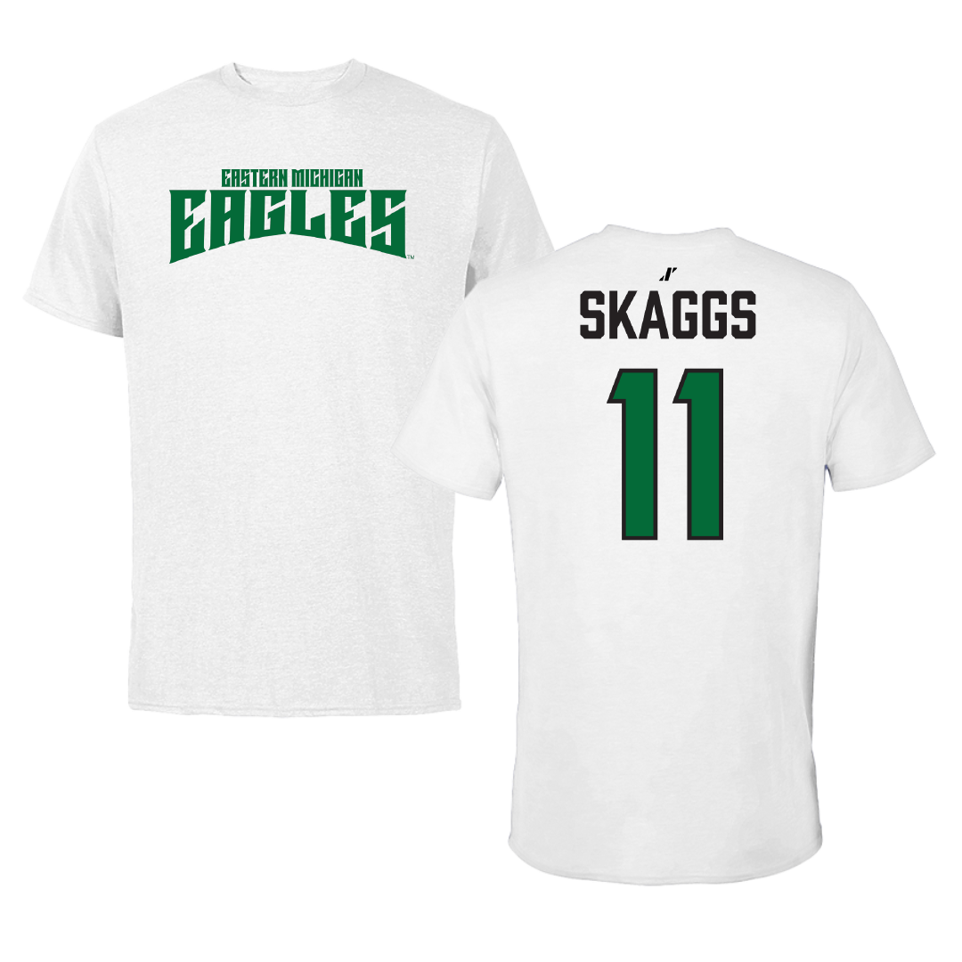 Eastern Michigan University Soccer White Classic Tee - #11 Ava Skaggs