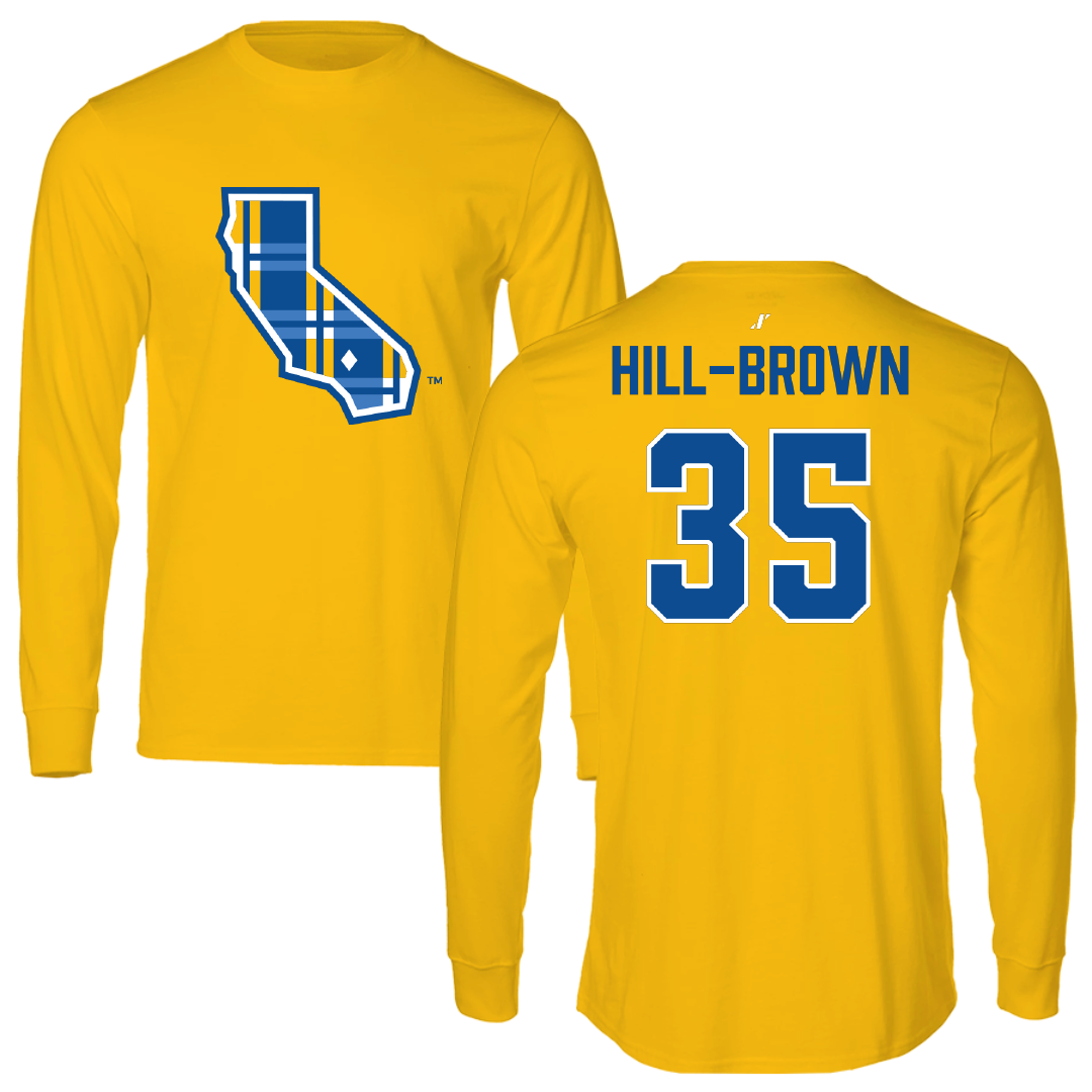 University of California-Riverside Basketball Gold Long Sleeve - #35 Tiairra Hill-Brown