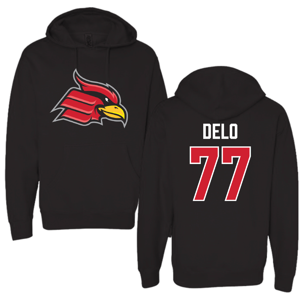 Wheeling University Soccer (M) Black Hoodie - #77 Daniel Delo