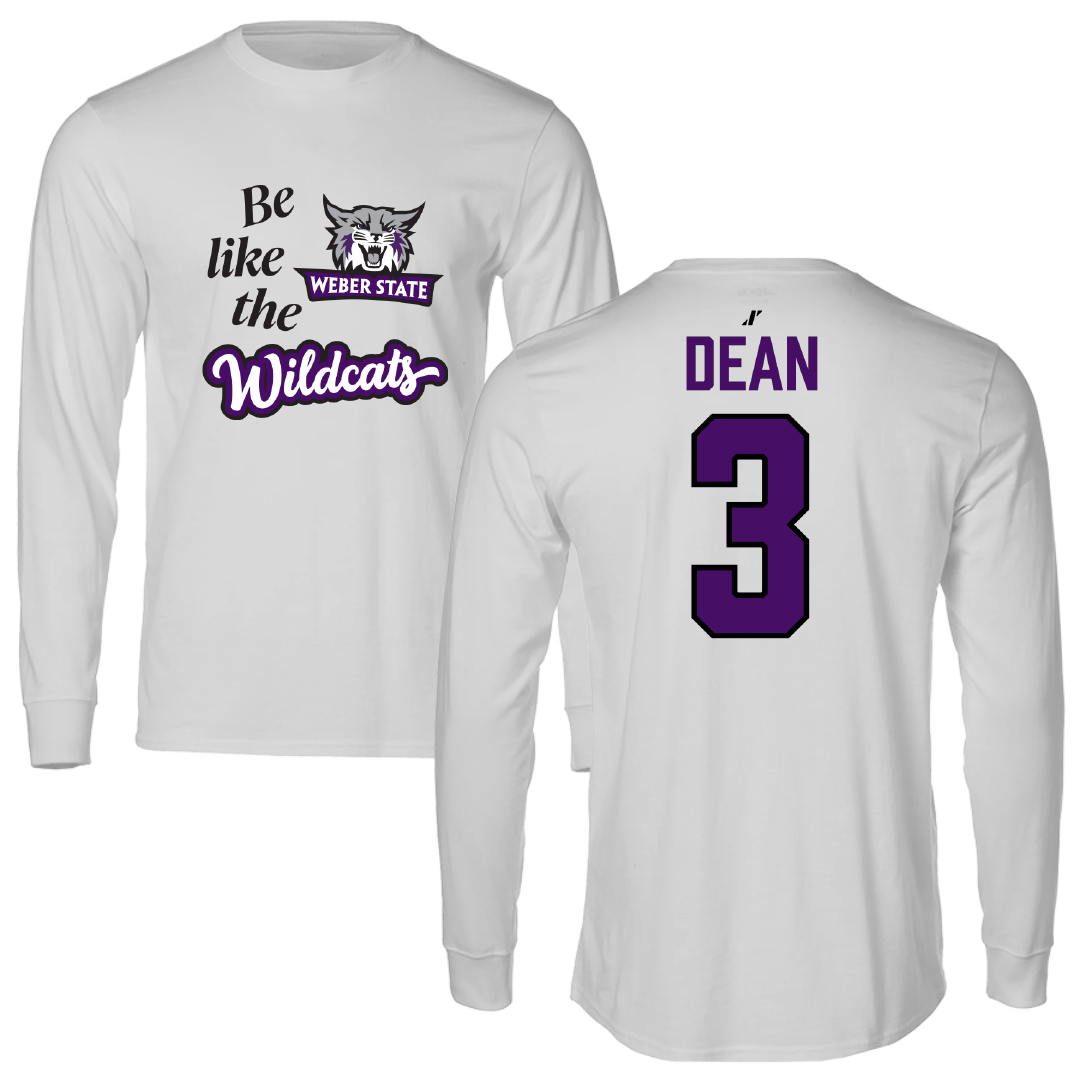 Weber State University Soccer Light Gray Be Like Us Performance Long Sleeve - #3 Kaitlin Dean