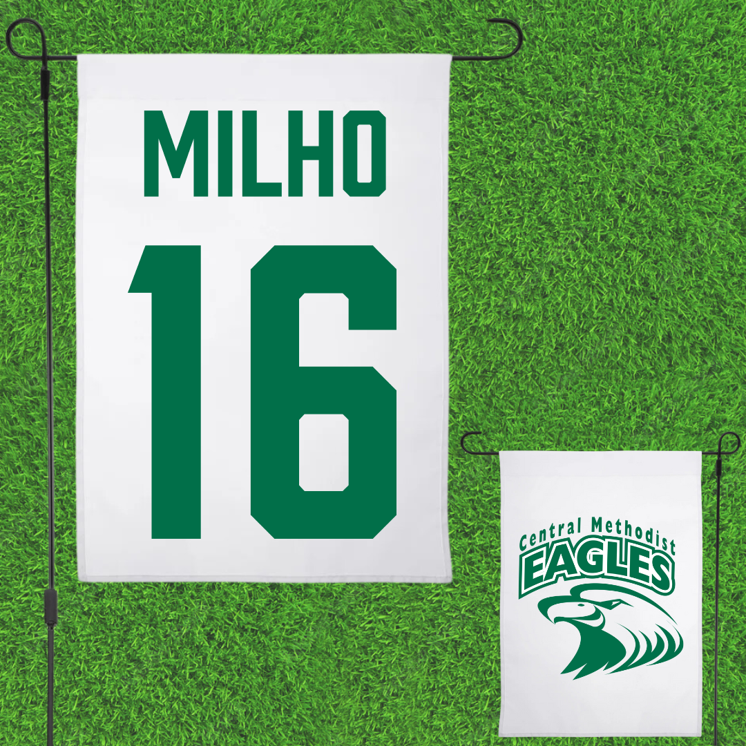 Central Methodist University Volleyball White Garden Flag - #16 Joana Milho