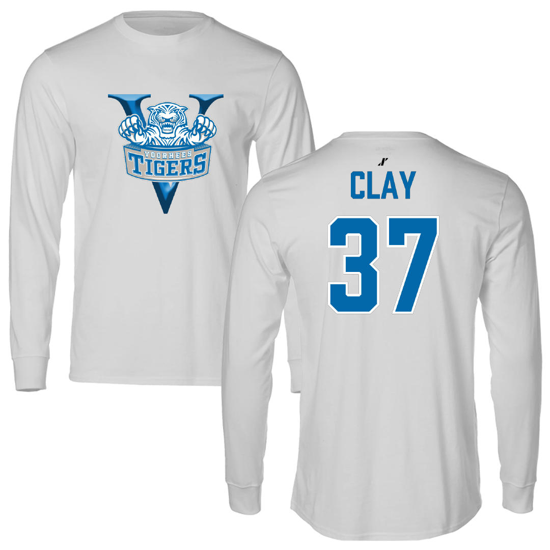 Voorhees University Baseball Light Gray Performance Long Sleeve - #37 Jayden Clay