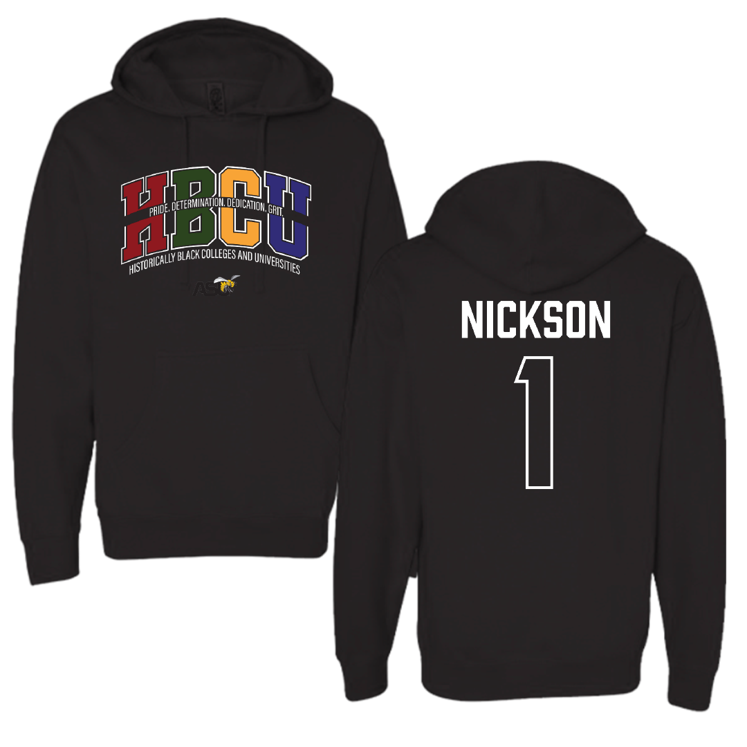 Alabama State University Football Black HBCU Hoodie - #1 Willie Nickson