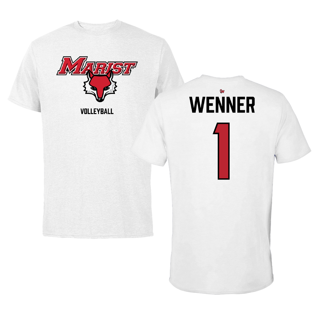 Marist University Volleyball (W) White Tee - #1 Haylee Wenner
