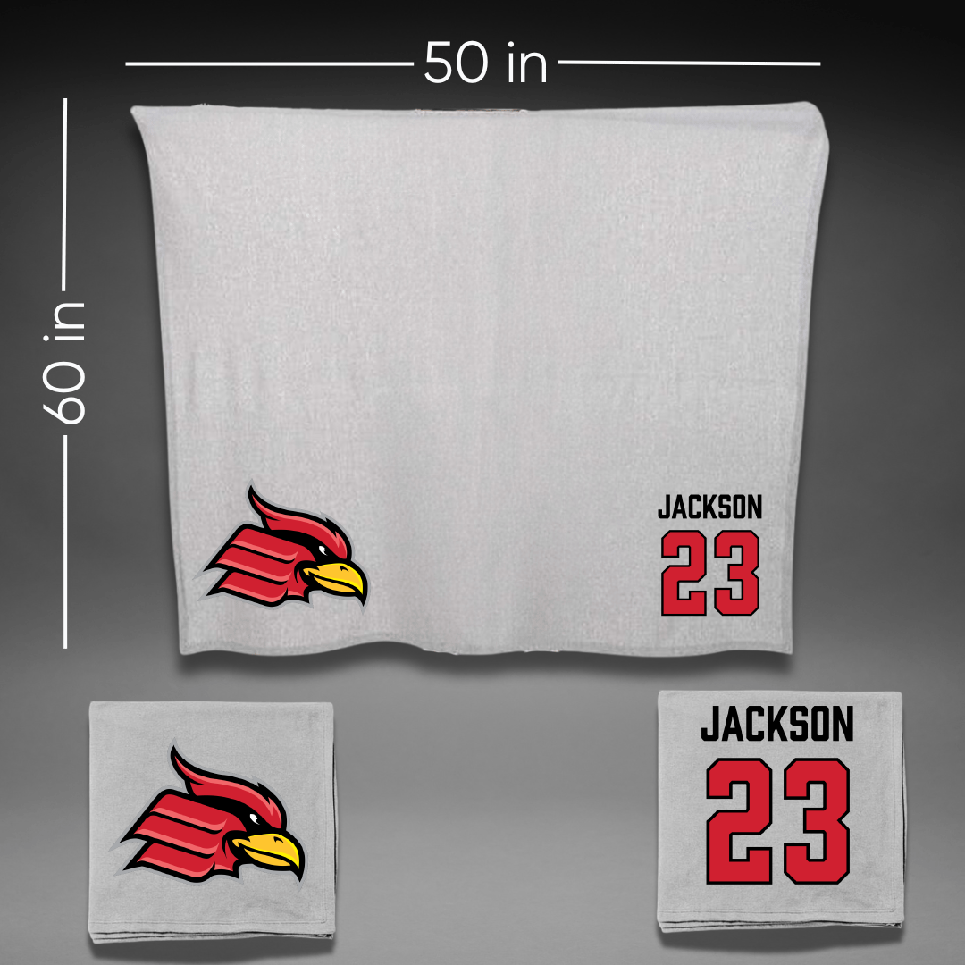 Wheeling University Football Gray Blanket - #23 Brett Jackson