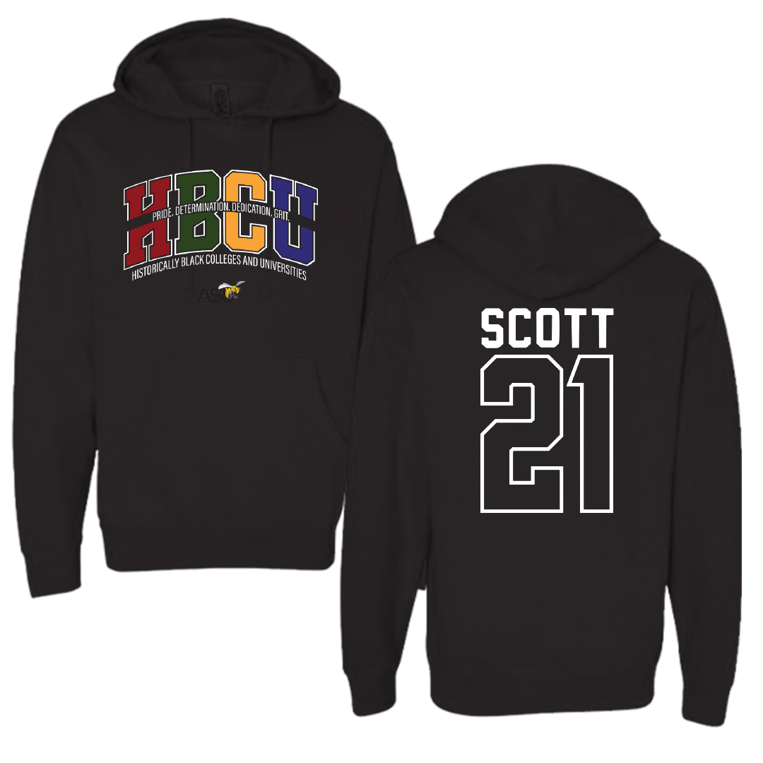 Alabama State University Softball Black HBCU Hoodie - #21 Alana Scott