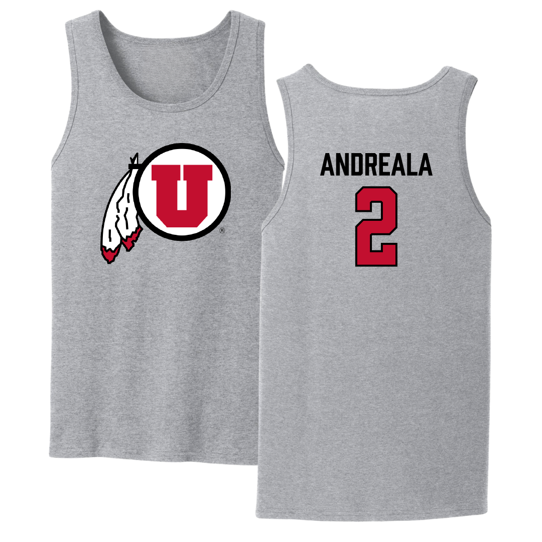 University of Utah Lacrosse Sport Gray Tank Top - #2 Jared Andreala