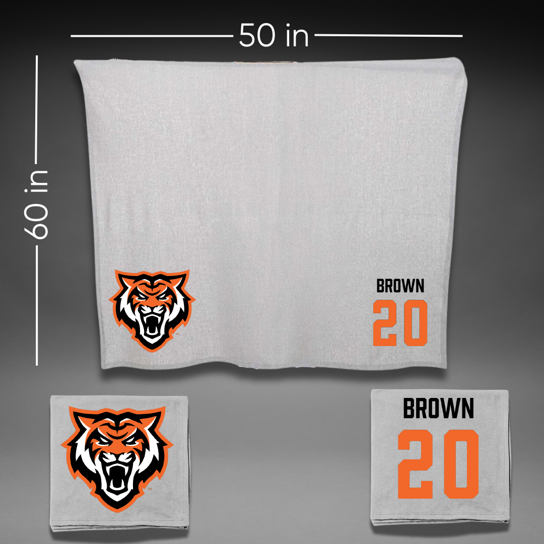 Idaho State University Football Gray Blanket - #20 Jaylon Brown