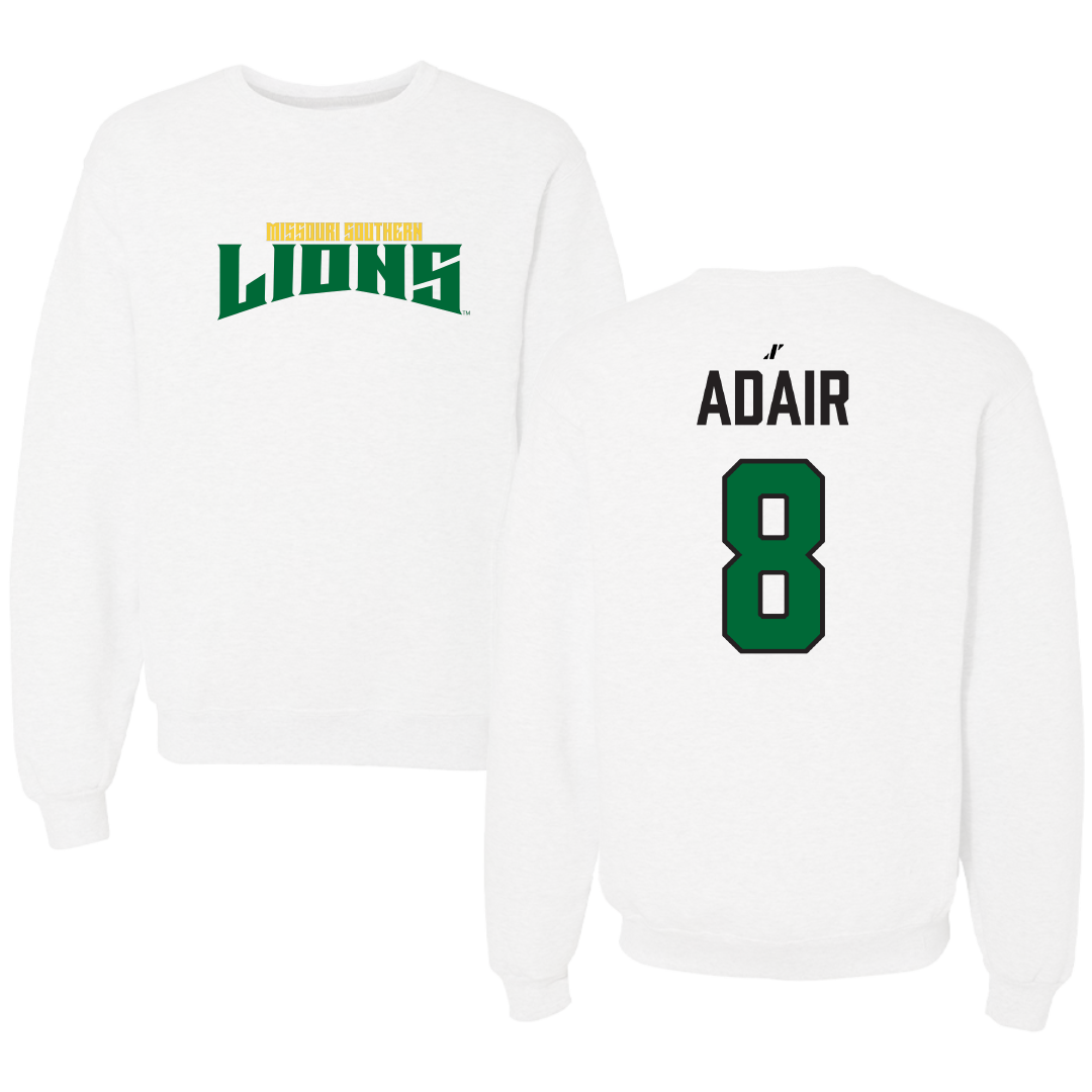 Missouri Southern State University Baseball White Classic Crewneck - #8 Cole Adair