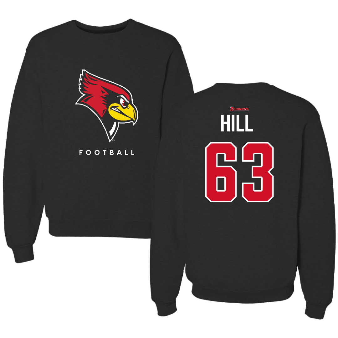 Illinois State University Football Black Mascot Crewneck - #63 Chris Hill