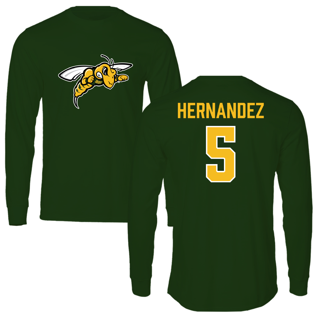 Black Hills State University Football Forest Green Long Sleeve - #5 Austyn Hernandez