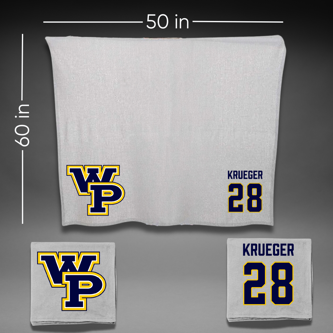 William Penn University Baseball Gray Blanket - #28 Corbin Krueger