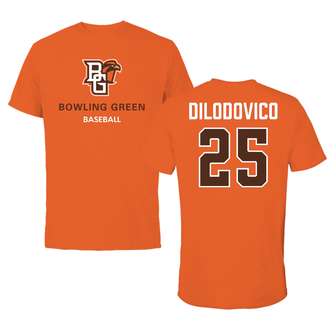 Bowling Green State University Baseball Orange Tee - #25 Andrew DiLodovico