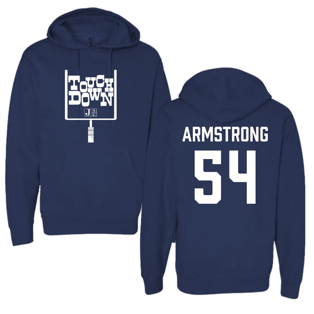 Jackson State University Football Navy Touchdown Hoodie - #54 Kale Armstrong
