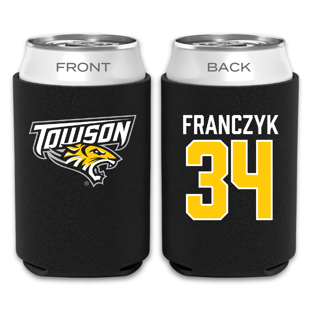 Towson University Softball Black Can Cooler - #34 Grace Franczyk
