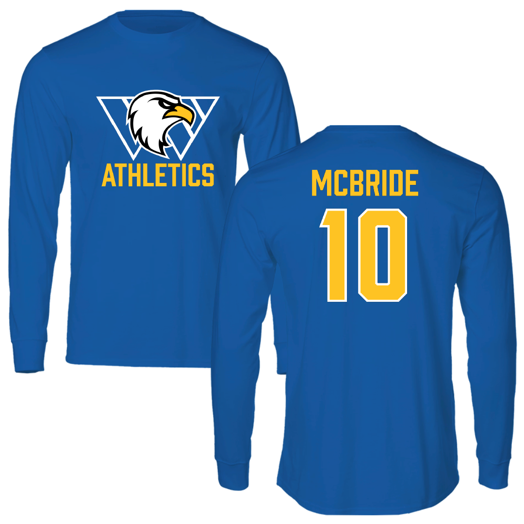 Williams Baptist University Softball Blue Performance Long Sleeve - #10 Megan McBride