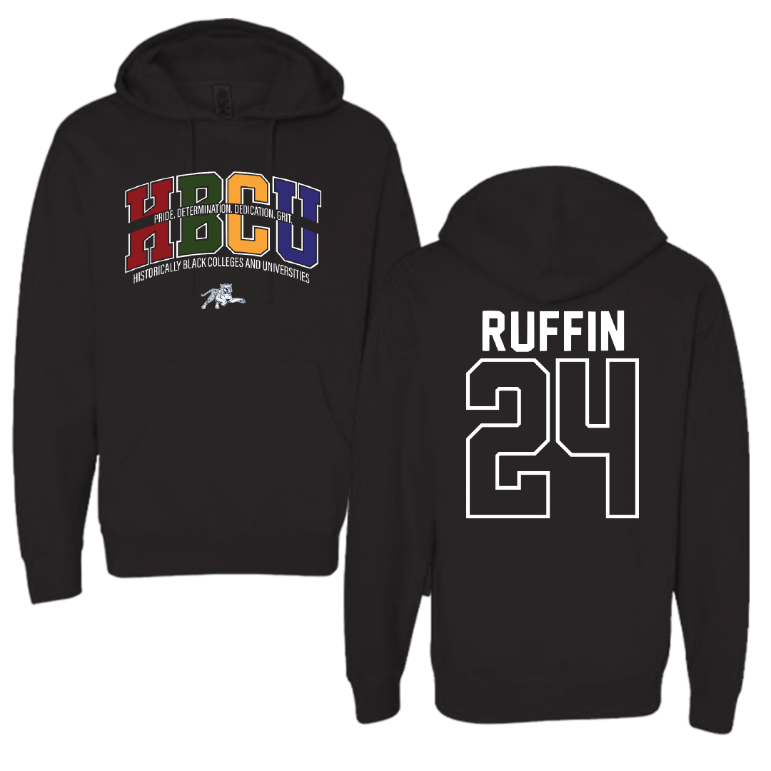 Jackson State University Basketball Black HBCU Hoodie - #24 Daeshun Ruffin
