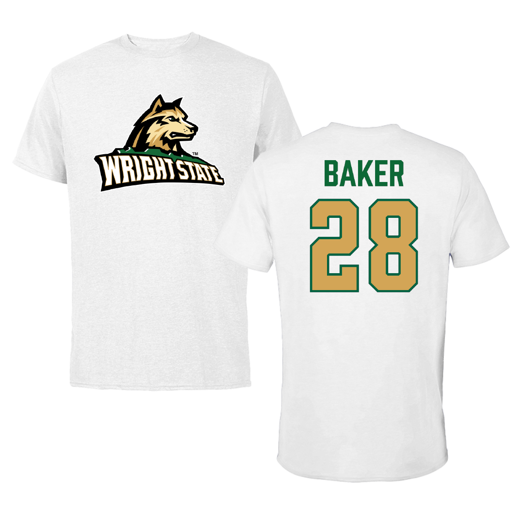 Wright State University Bowling White Tee - #28 Jada Baker