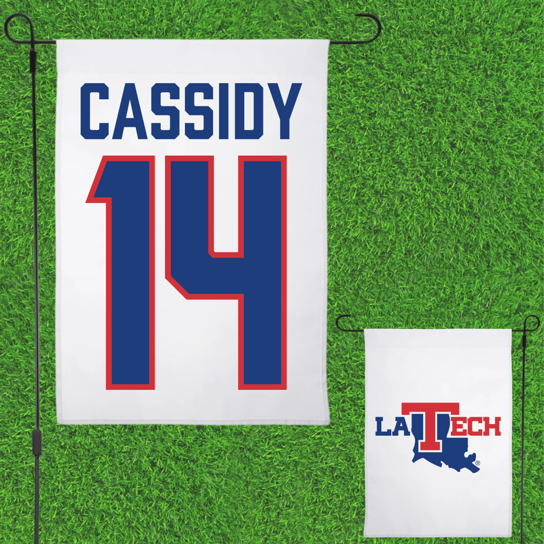 Louisiana Tech University Soccer White Garden Flag - #14 Taylor Cassidy