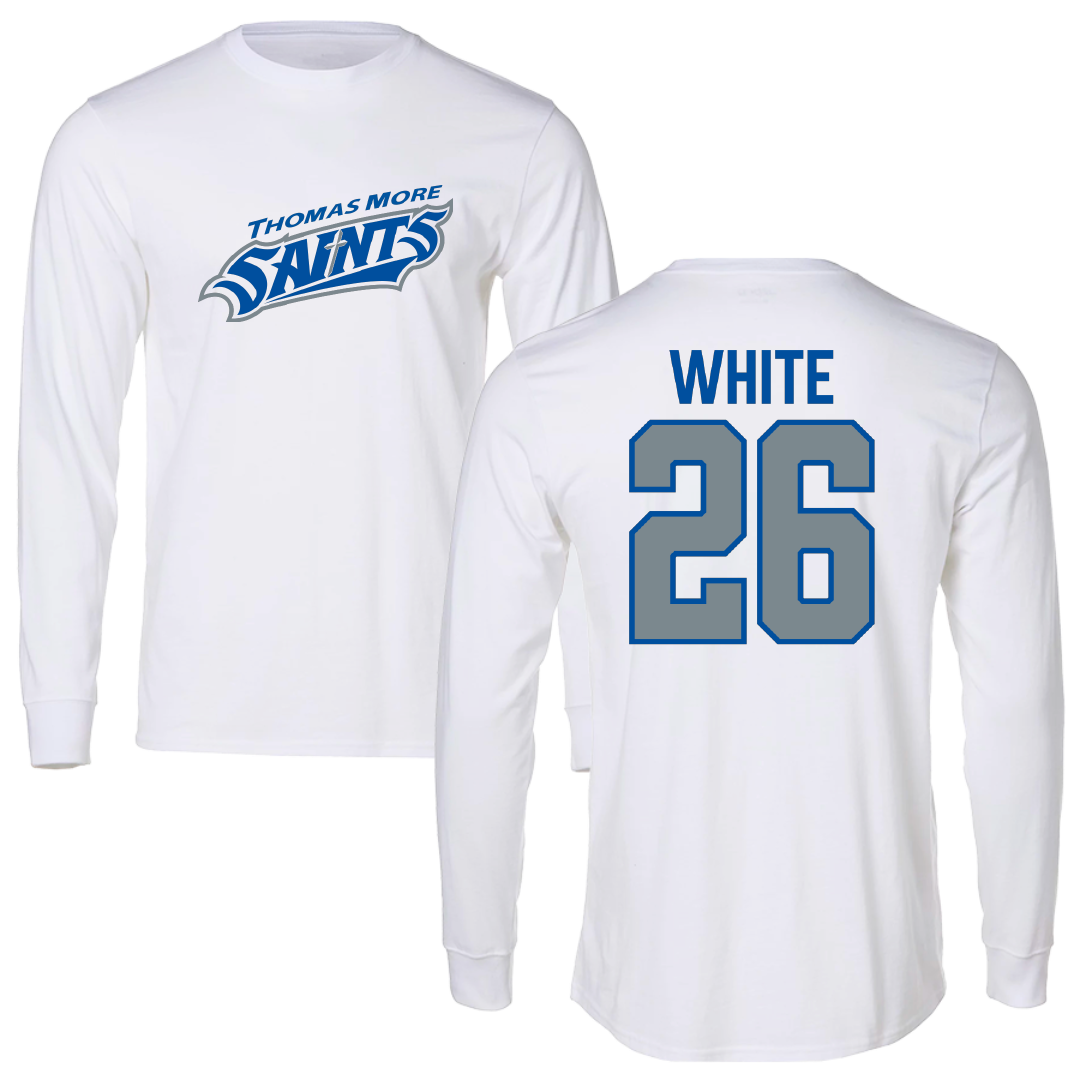 Thomas More University Lacrosse White Performance Long Sleeve - #26 Whitney White