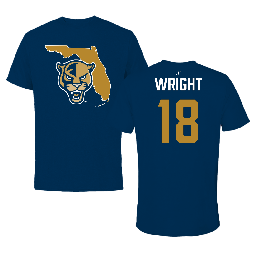Florida International University Football Navy State Performance Tee - #18 Khaya Wright