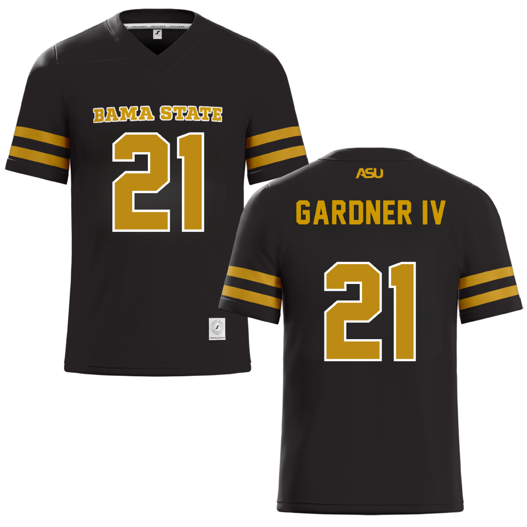 Alabama State University Black Football Jersey - #21 JR Gardner IV