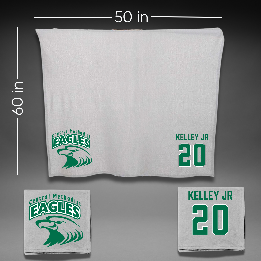 Central Methodist University Football Gray Blanket - #20 Derrick Kelley Jr