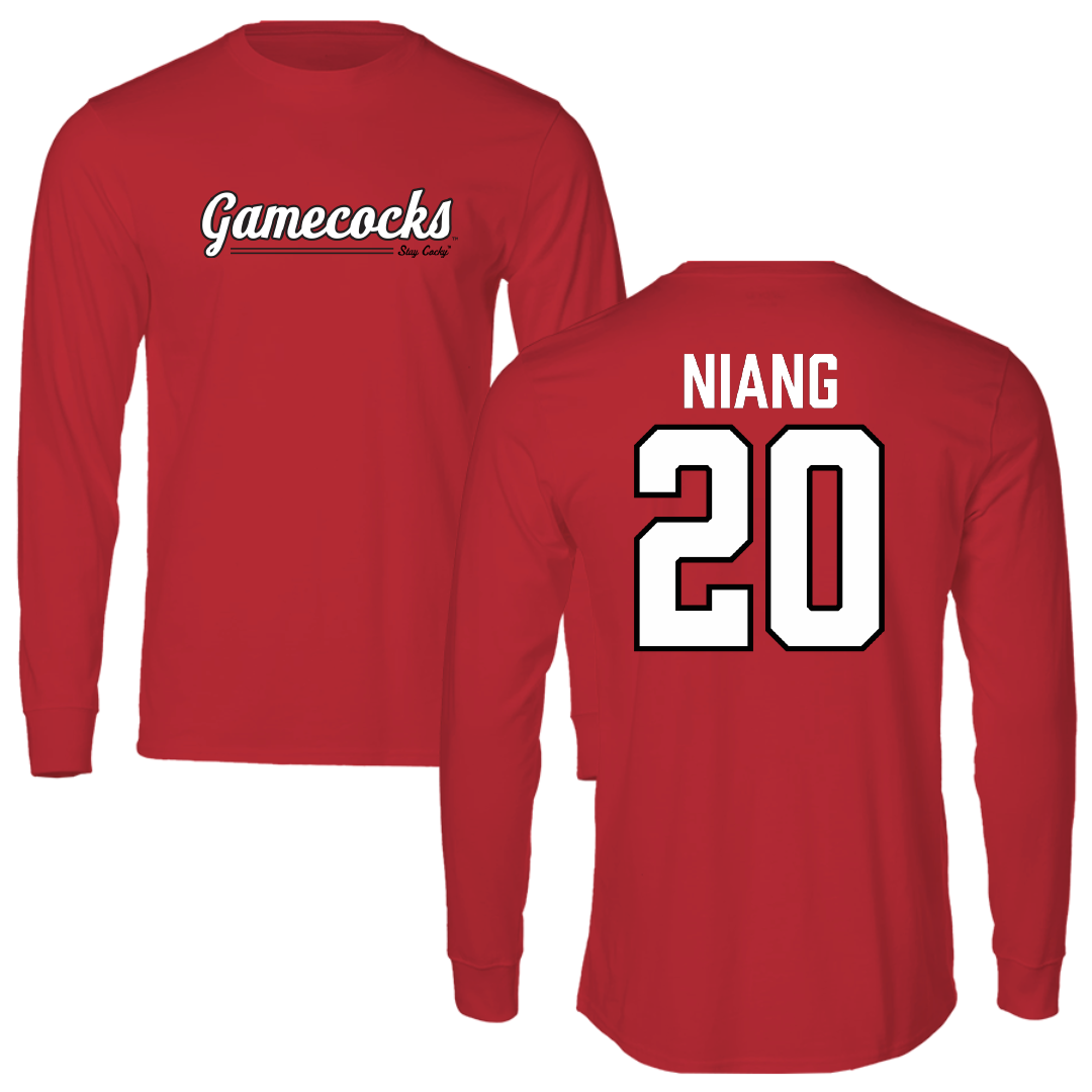 Jacksonville State University Basketball Red General Performance Long Sleeve - #20 Gora Niang