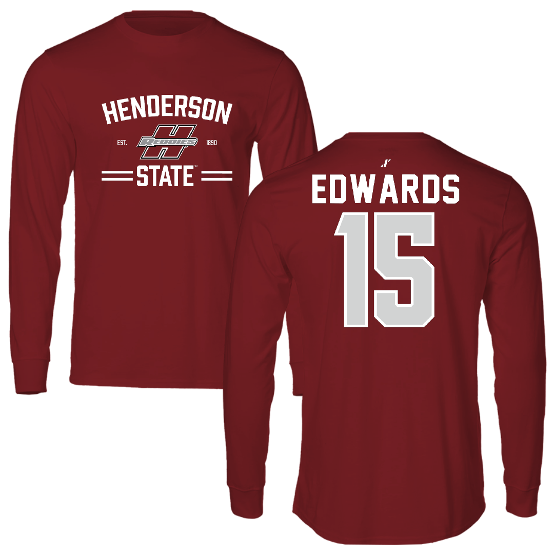 Henderson State University Football Cardinal General Long Sleeve - #15 Andrew Edwards